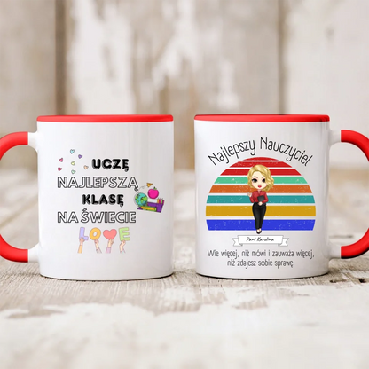 Kubek personalizowany dla nauczyciela NAJLEPSZY NAUCZYCIEL | motyw z nauczycielką #17