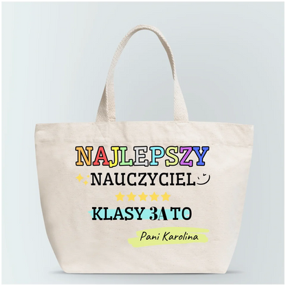 Torba personalizowana dla nauczyciela NAJLEPSZY NAUCZYCIEL KLASY | motyw szkolny #5941