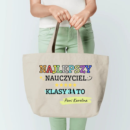 Torba personalizowana dla nauczyciela NAJLEPSZY NAUCZYCIEL KLASY | motyw szkolny #5941