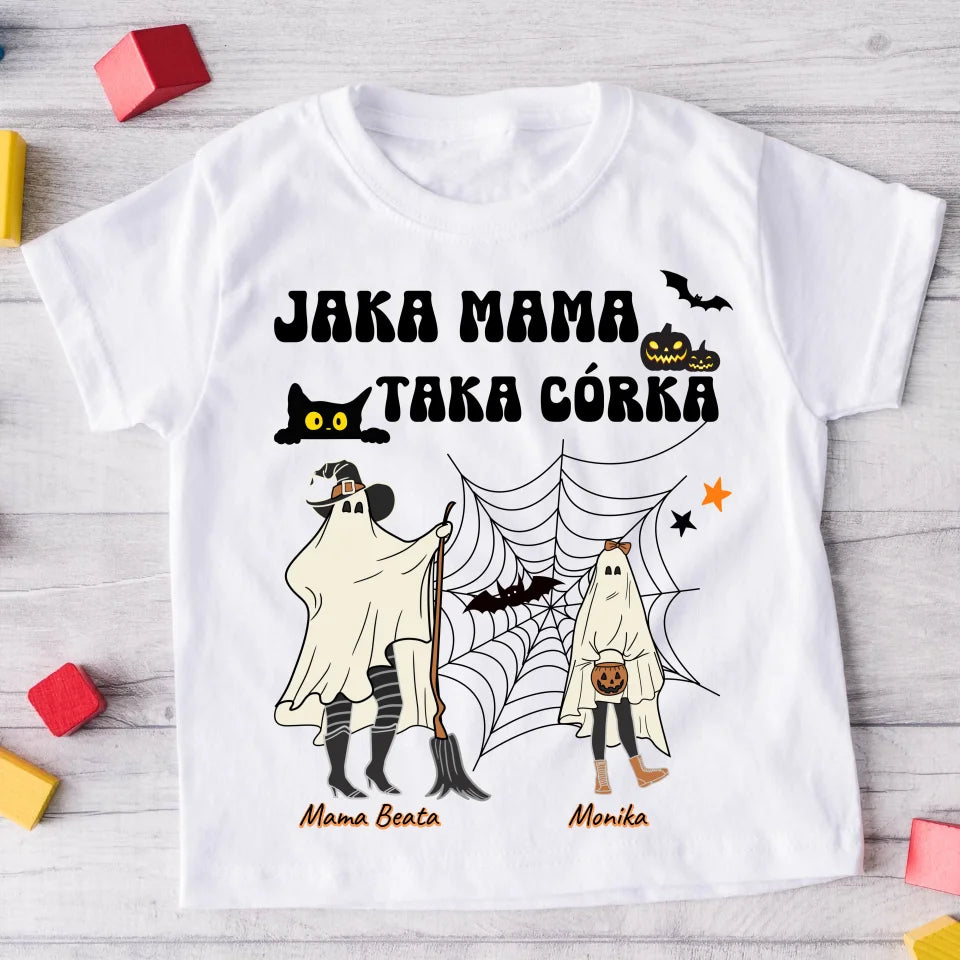 Koszulka ze wzorem - jaka mama taka córka/syn - prezent na Halloween - Personalizowana  #941