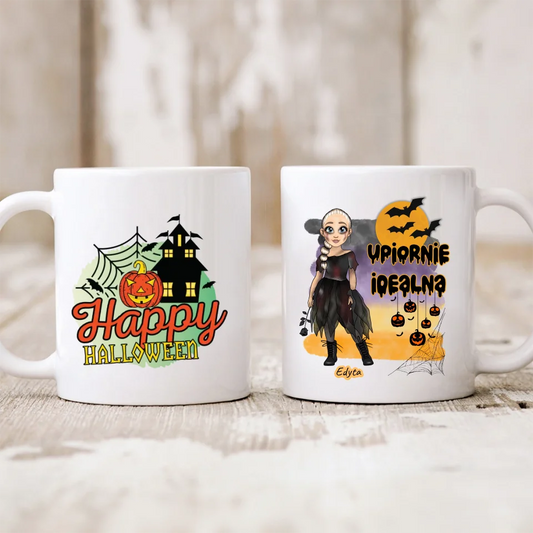 Kubek na Halloween dla kobiety - upiornie idealna - Personalizowany #13