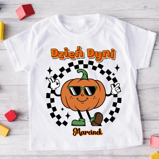 Koszulka dla dzieci ze wzorem - Dzień Dyni - prezent na Halloween - Personalizowana  #921