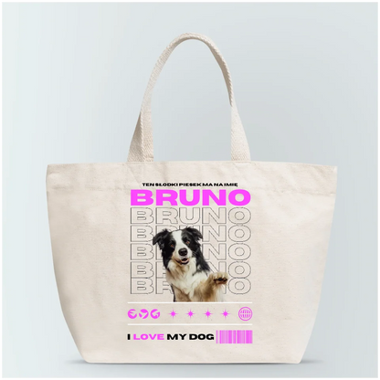 Torba personalizowana dla właściciela psa I LOVE MY DOG | z personalizacją imienia #9411