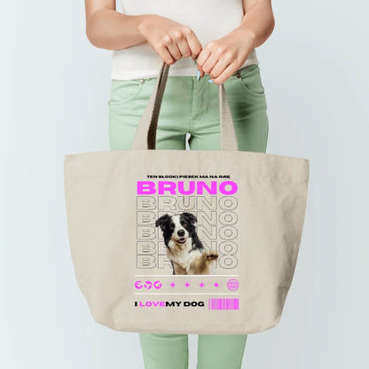 Torba personalizowana dla właściciela psa I LOVE MY DOG | z personalizacją imienia #9411
