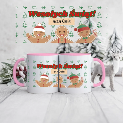 Świąteczny kubek personalizowany WESOŁYCH ŚWIĄT! ŻYCZY | z personalizacją życzeń #2412