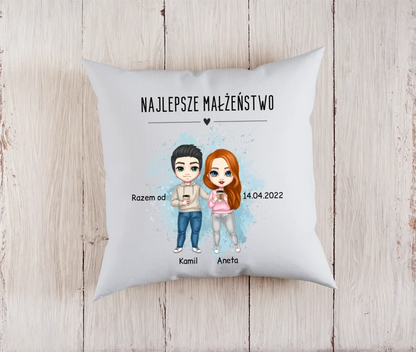 Poduszka personalizowana dla par NAJLEPSZE MAŁŻEŃSTWO | motyw na rocznice #1