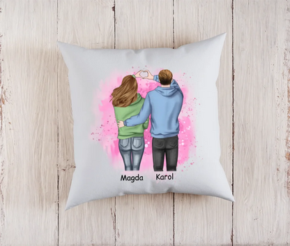 Poduszka personalizowana dla par | romantyczny motyw z personalizacją postaci #6