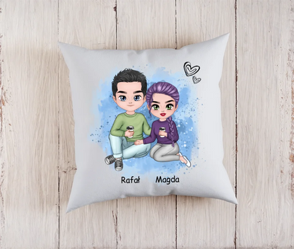 Poduszka personalizowana dla par z kawą | z personalizacją postaci #9