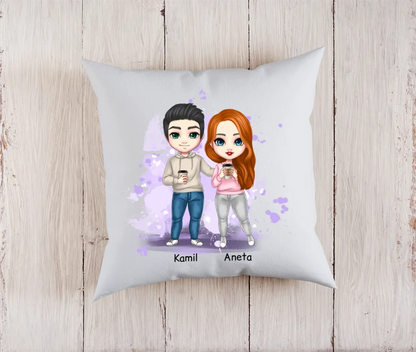 Poduszka personalizowana dla par z kawą | z personalizacją imion #10