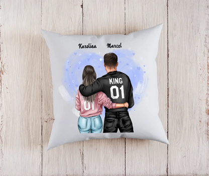 Poduszka personalizowana dla par KING QUEEN | z personalizacją imion #20
