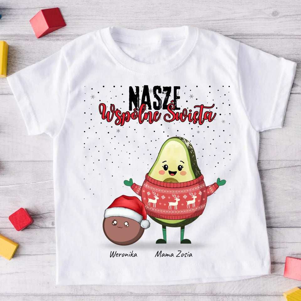 Koszulka świąteczna dla rodziny - mama i dziecko - Personalizowana - Prezent na święta #5412