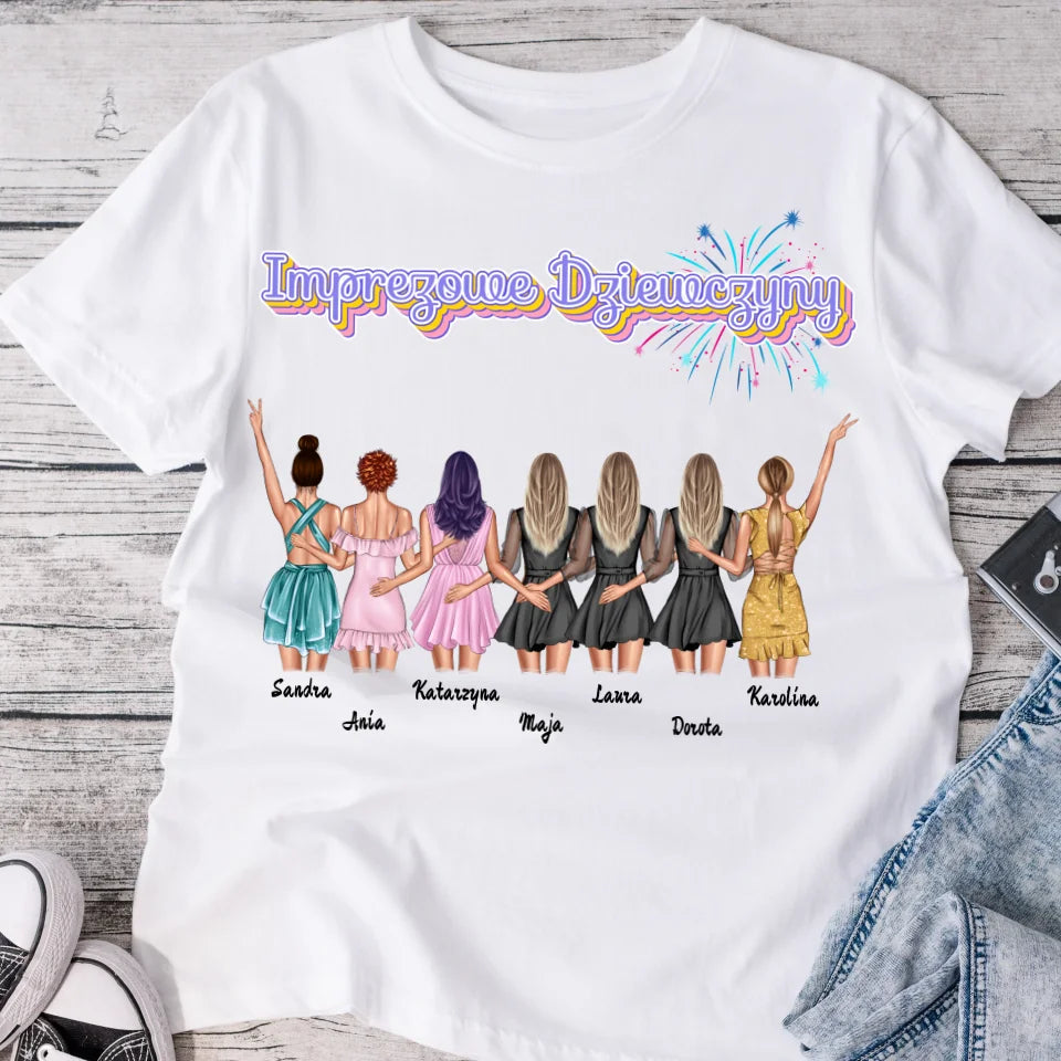 Koszulka dla przyjaciółek max.2-7 osób - Imprezowe Dziewczyny - Personalizowana #5122