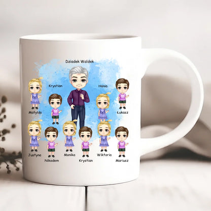 Kubek personalizowany dla dziadka z wnukami | z personalizacją imion #2