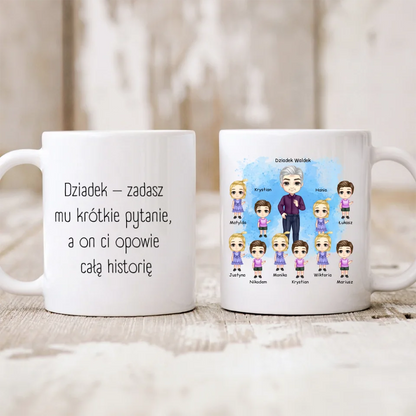 Kubek personalizowany dla dziadka z wnukami | z personalizacją imion #2
