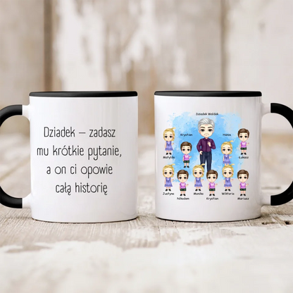 Kubek personalizowany dla dziadka z wnukami | z personalizacją imion #2