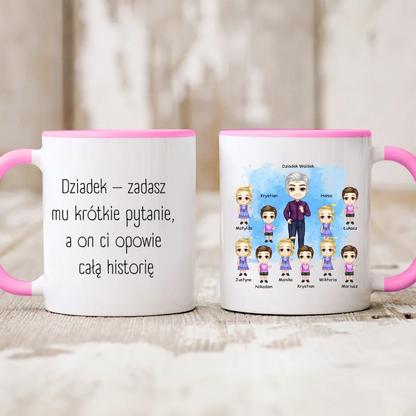 Kubek personalizowany dla dziadka z wnukami | z personalizacją imion #2