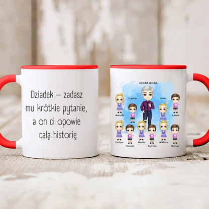 Kubek personalizowany dla dziadka z wnukami | z personalizacją imion #2