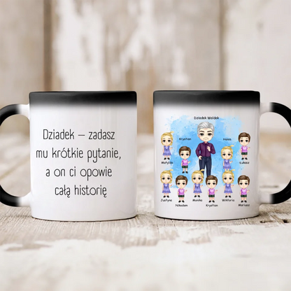 Kubek personalizowany dla dziadka z wnukami | z personalizacją imion #2