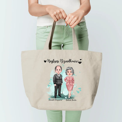 Torba personalizowana dla babci i dziadka NAJLEPSI DZIADKOWIE |  rodzinny motyw #088