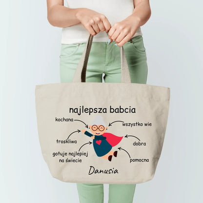 Torba personalizowana dla babci NAJLEPSZA BABCIA | rodzinny motyw #0137