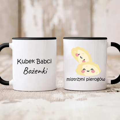 Kubek personalizowany dla babci MISTRZYNI PIEROGÓW | zabawny motyw #01865