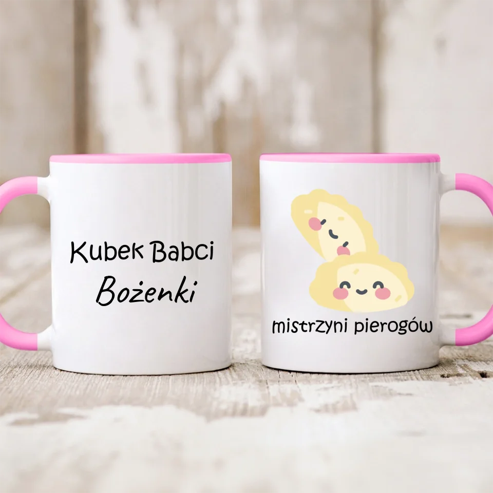 Kubek dla babci personalizowany - prezent na dzień babci i dziadka -mistrzyni pierogów  #01865