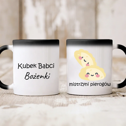 Kubek personalizowany dla babci MISTRZYNI PIEROGÓW | zabawny motyw #01865