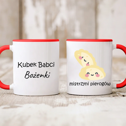 Kubek personalizowany dla babci MISTRZYNI PIEROGÓW | zabawny motyw #01865