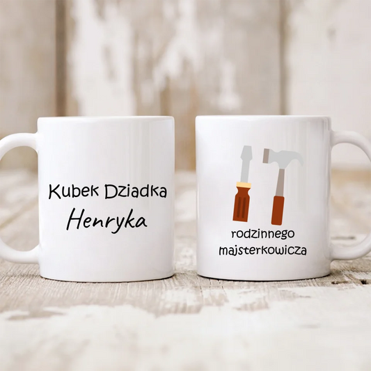 Kubek dla dziadka personalizowany - prezent na dzień babci i dziadka - majsterkowicz  #01761