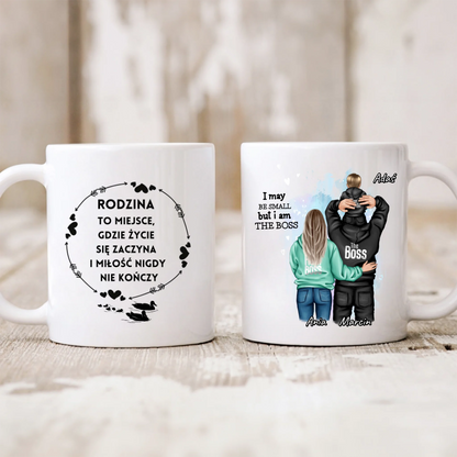 Kubek personalizowany dla rodziny I AM THE BOSS | rodzinny motyw #42