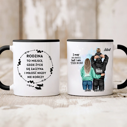 Kubek personalizowany dla rodziny I AM THE BOSS | rodzinny motyw #42