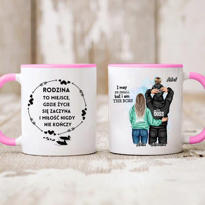 Kubek personalizowany dla rodziny I AM THE BOSS | rodzinny motyw #42