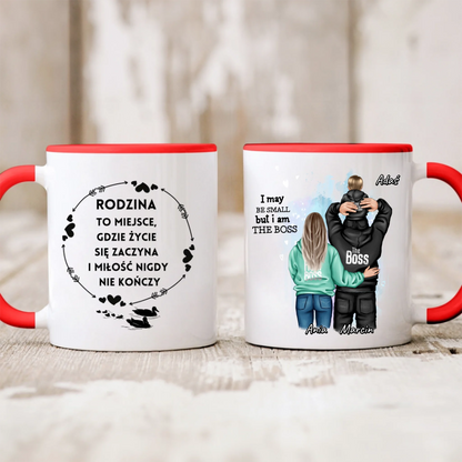 Kubek personalizowany dla rodziny I AM THE BOSS | rodzinny motyw #42