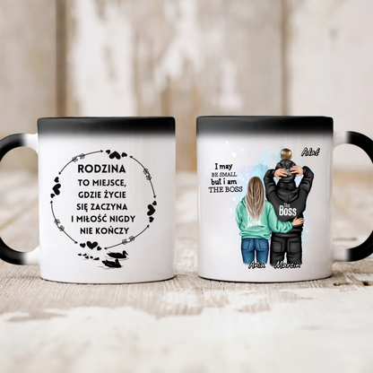 Kubek personalizowany dla rodziny I AM THE BOSS | rodzinny motyw #42