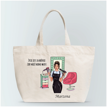 Torba personalizowana ŻYCIE ZA KRÓTKIE NA NUDNE WŁOSY | zabawny motyw #145