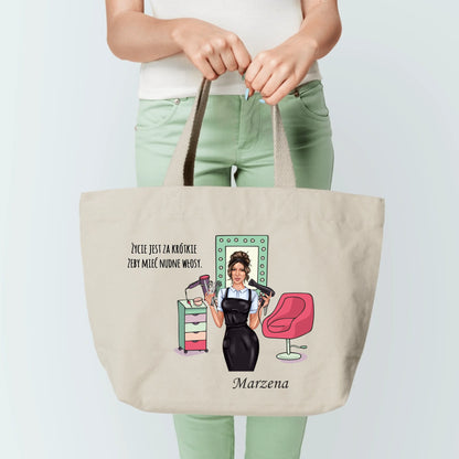 Torba personalizowana ŻYCIE ZA KRÓTKIE NA NUDNE WŁOSY | zabawny motyw #145