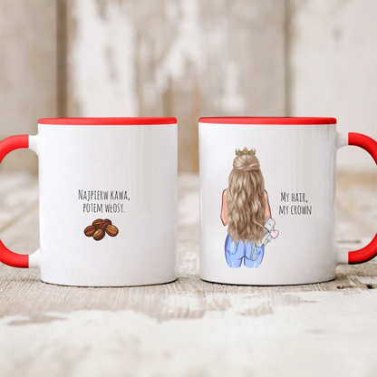 Kubek personalizowany dla kobiety MY HAIR, MY CROWN | z personalizacją imienia #657
