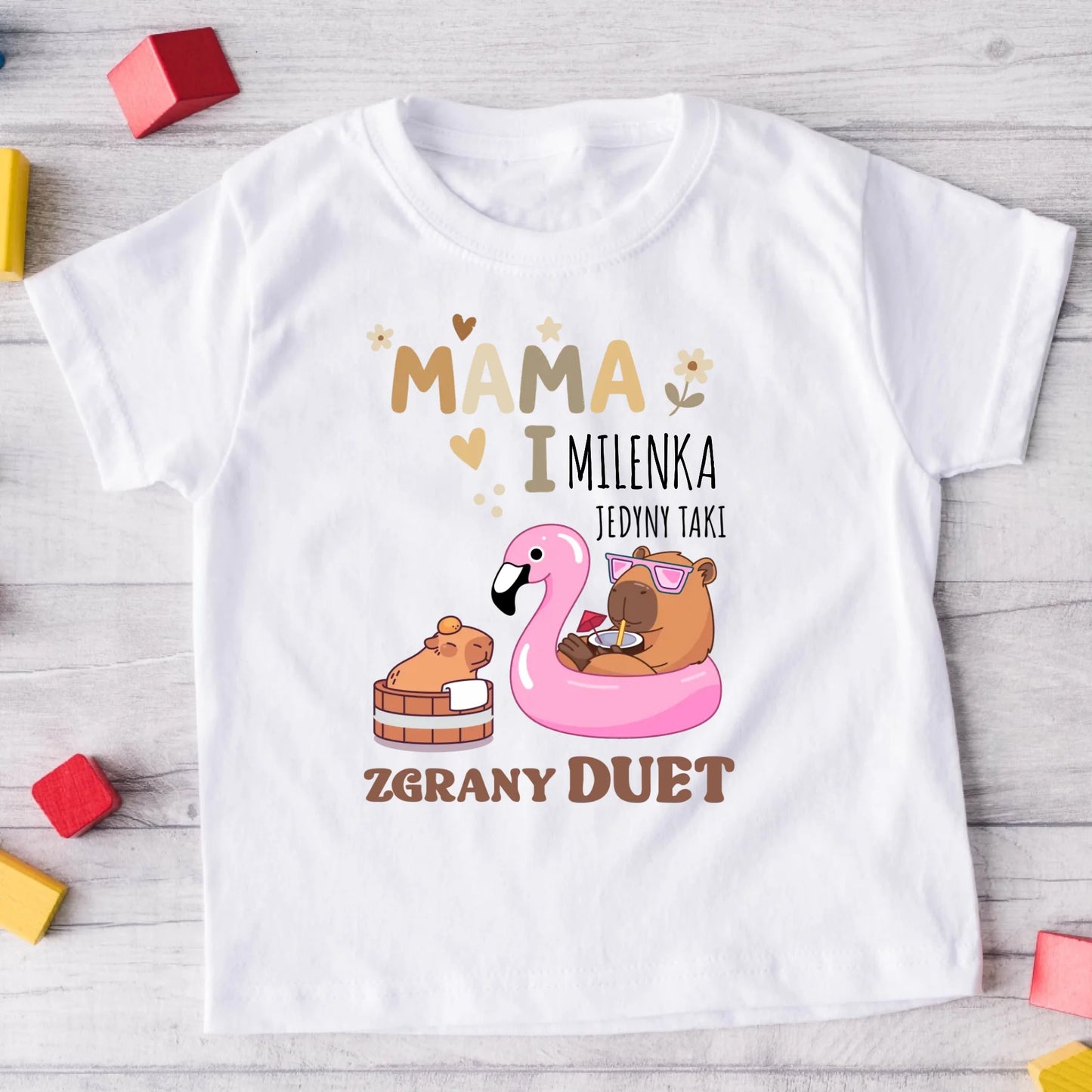 Koszulka kapibara - mama i dziecko - Personalizowana - Prezent na Dzień Mamy #5689