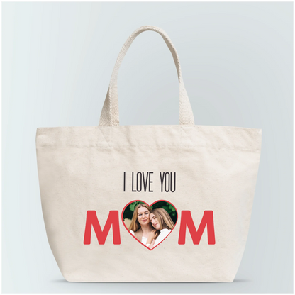 Torba personalizowana dla mamy I LOVE YOU MOM | z personalizowanym zdjęciem #678
