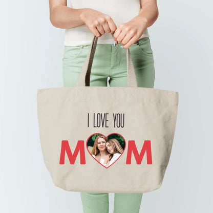 Torba personalizowana dla mamy I LOVE YOU MOM | z personalizowanym zdjęciem #678