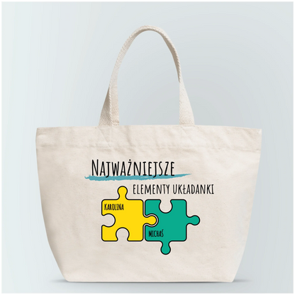 Torba personalizowana dla mamy NAJWAŻNIEJSZE ELEMENTY UKŁADANKI | motyw z puzzlami #47789