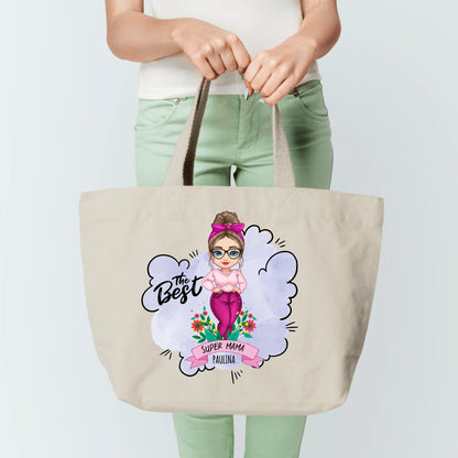 Torba personalizowana dla mamy THE BEST SUPER MAMA | zabawny motyw #2888