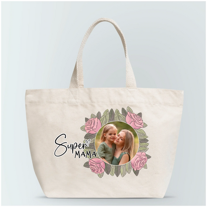 Torba personalizowana dla mamy i córki SUPER MAMA | z personalizowanym zdjęciem #1456