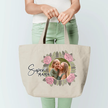 Torba personalizowana dla mamy i córki SUPER MAMA | z personalizowanym zdjęciem #1456