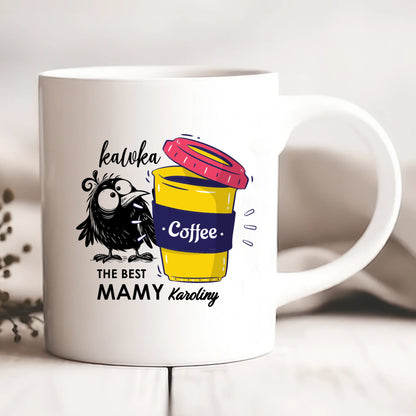 Kubek personalizowany dla mamy KAWKA THE BEST | zabawny motyw #890