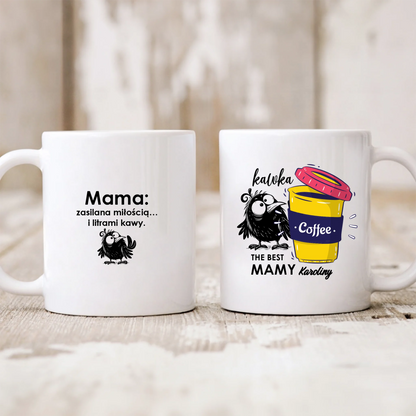 Kubek personalizowany dla mamy KAWKA THE BEST | zabawny motyw #890