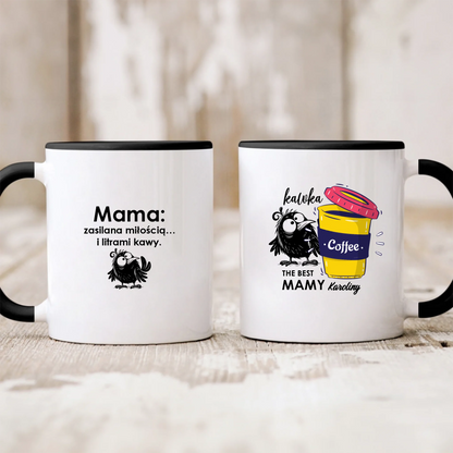 Kubek personalizowany dla mamy KAWKA THE BEST | zabawny motyw #890
