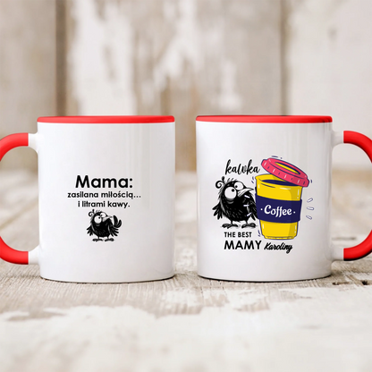 Kubek personalizowany dla mamy KAWKA THE BEST | zabawny motyw #890