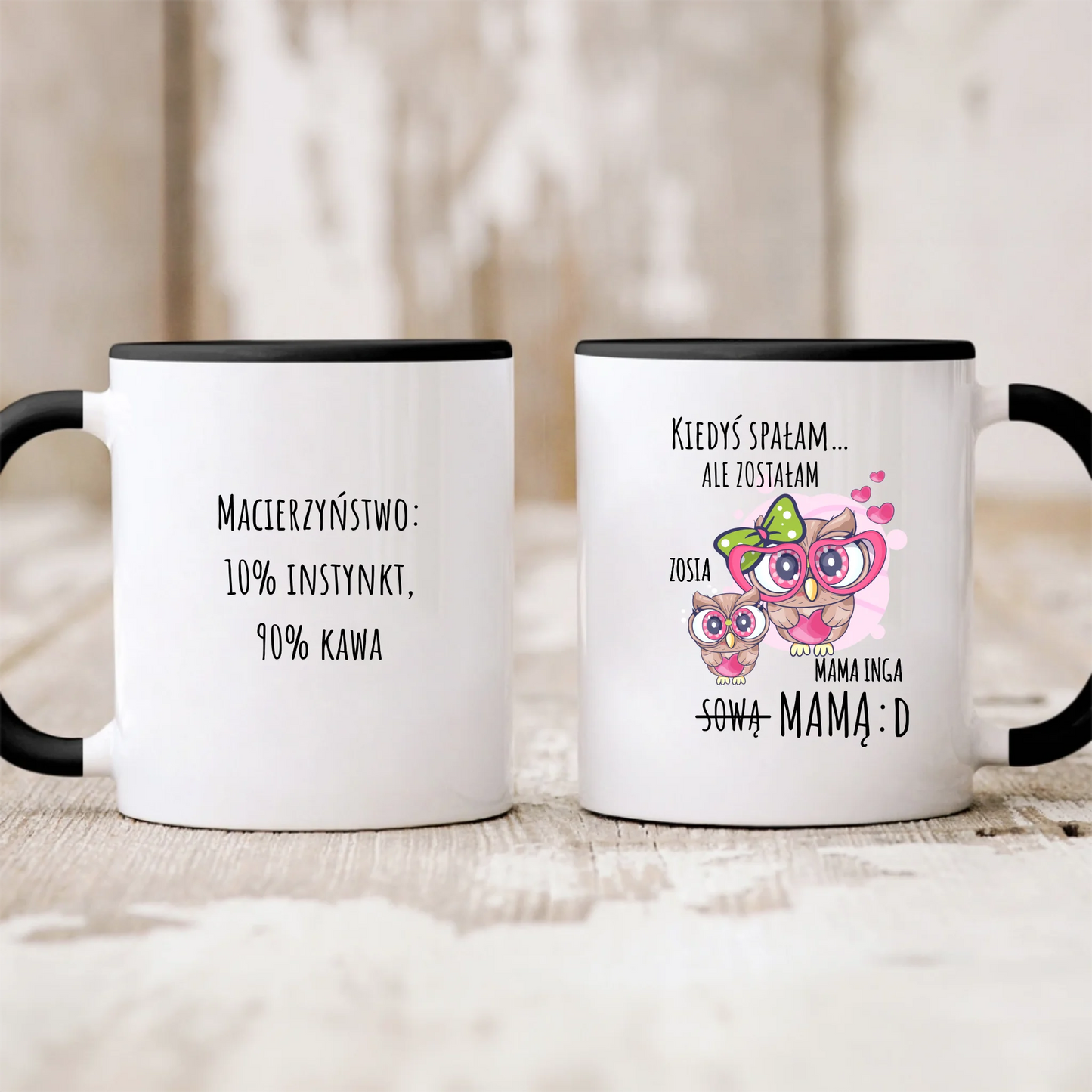 Kubek dla mamy - Dzień mamy - Sowa -Personalizowany #1466