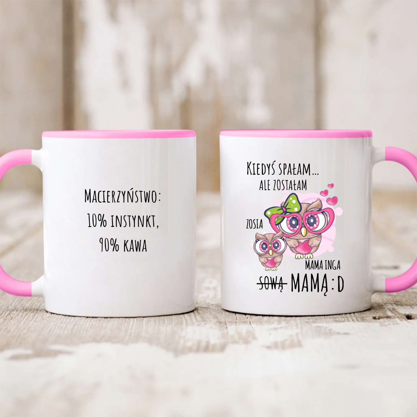 Kubek dla mamy - Dzień mamy - Sowa -Personalizowany #1466